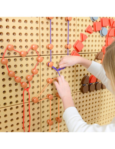 Zestaw Kołeczki i Sznurki - Tablica Naukowo-Kreatywna Masterkidz