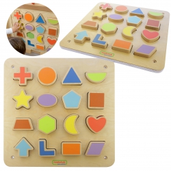 Edukacyjna Tablica Drewniana Magnetyczna Nauka Kształtów Sorter Masterkidz