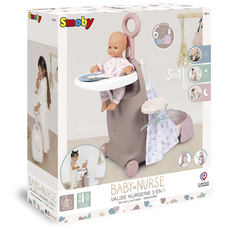 Baby nurse wielofunkcyjna walizka z łóżeczkiem dla lalki