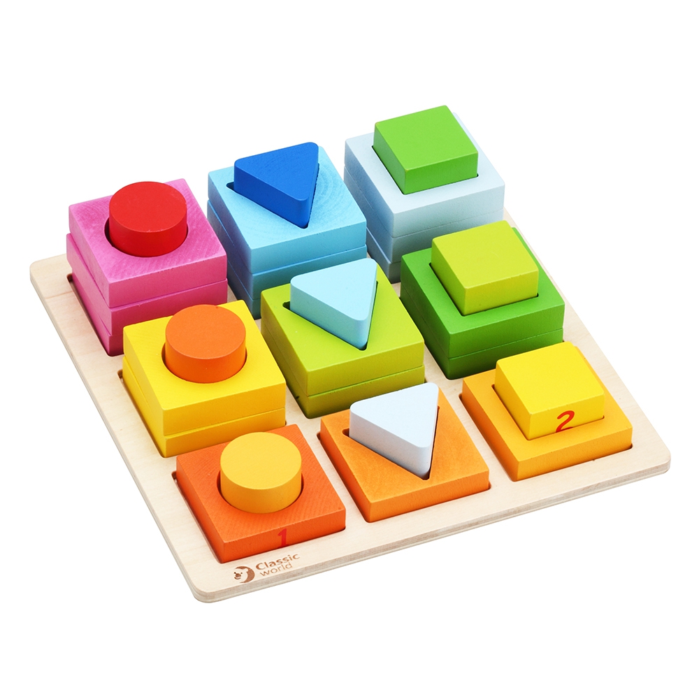 Układanka nauka kształtów i liczenia 5w1 domino sorter montessori 28 el.