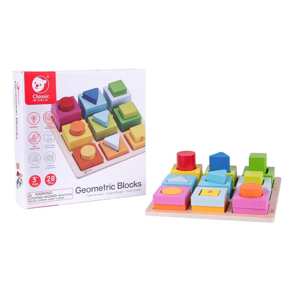 Układanka nauka kształtów i liczenia 5w1 domino sorter montessori 28 el.