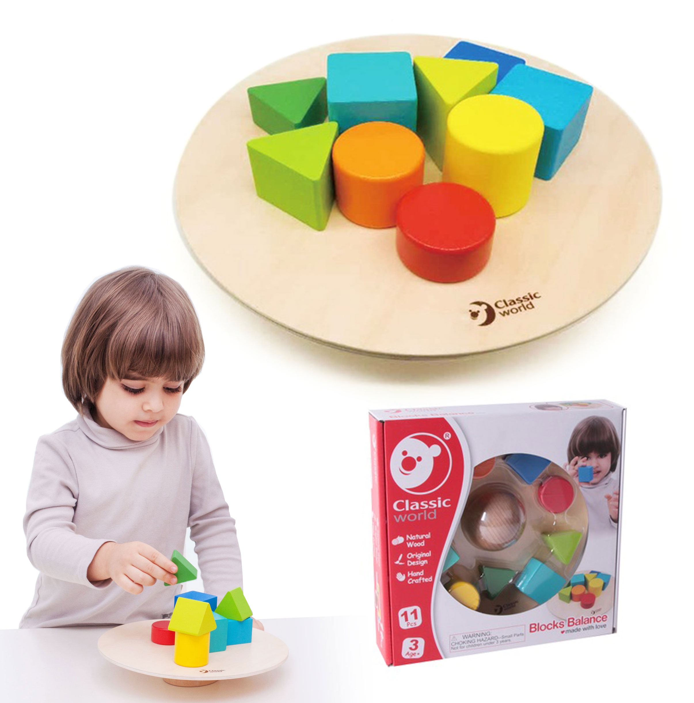 Układanka sensoryczna balans równowaga montessori 11 el.