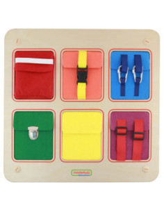 Holz-Manipulationstafel von MASTERKIDZ – Flex mit Schnallen 2