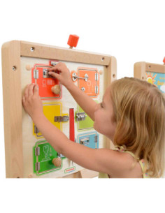 Tablica Ścienna Drewniana Nauka Otwierania Zamków - 6 sejfów Masterkidz 2