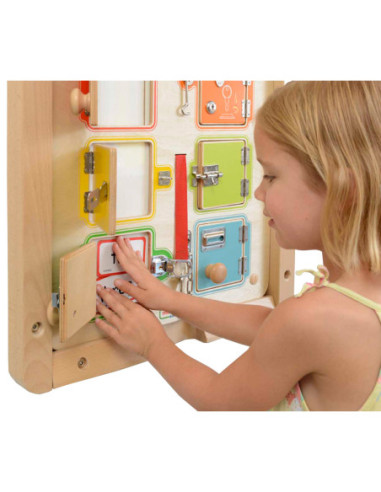 Tablica Ścienna Drewniana Nauka Otwierania Zamków - 6 sejfów Masterkidz