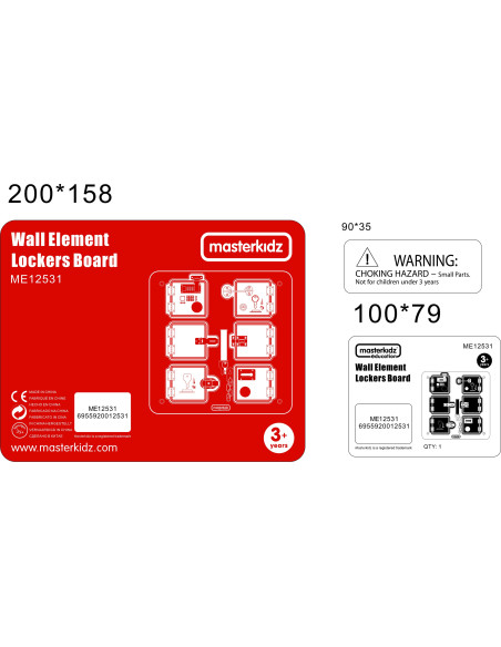 Tablica Ścienna Drewniana Nauka Otwierania Zamków - 6 sejfów Masterkidz