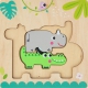 Tooky Toy Drewniane Puzzle Wielowarstwowe Tablica Zwierzątka Leśne 7 el.
