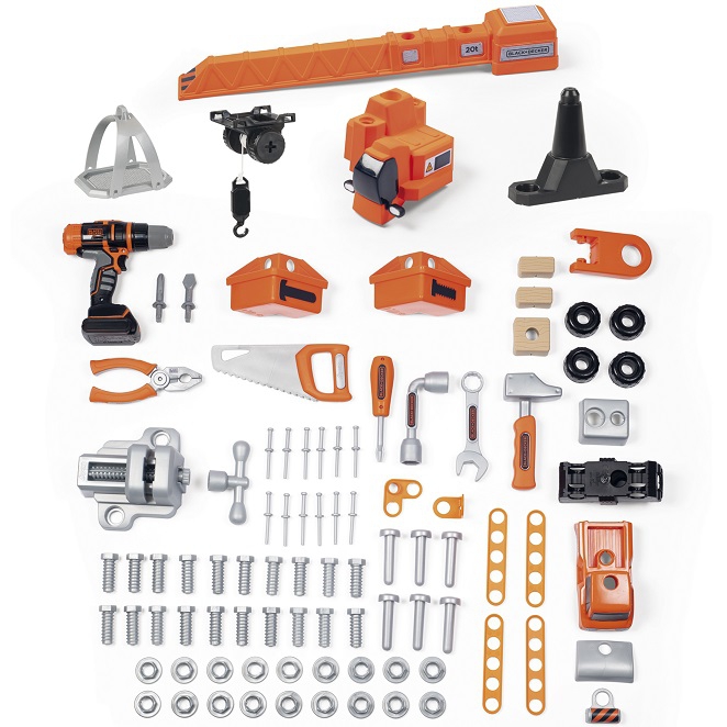 Black&amp;decker warsztat z dźwigiem + 94 akcesoria