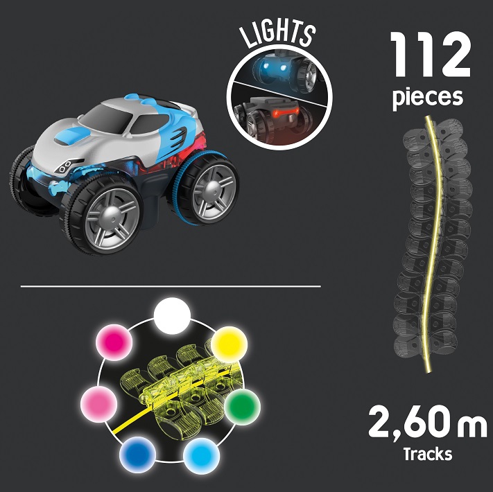 Flextreme neon tor samochodowy z autem zestaw startowy