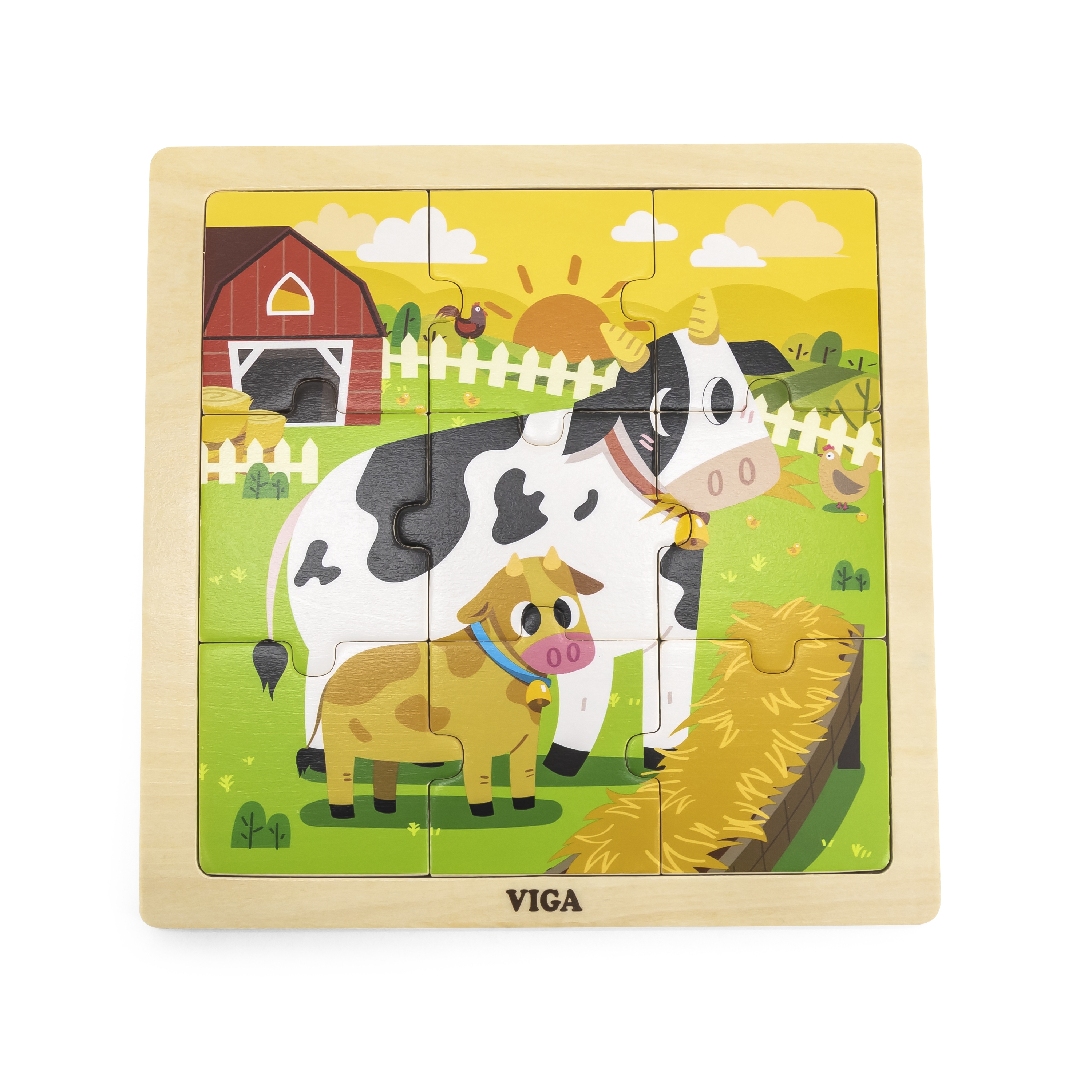 🐮 Drewniane Puzzle Krówki - Zabawa i Nauka