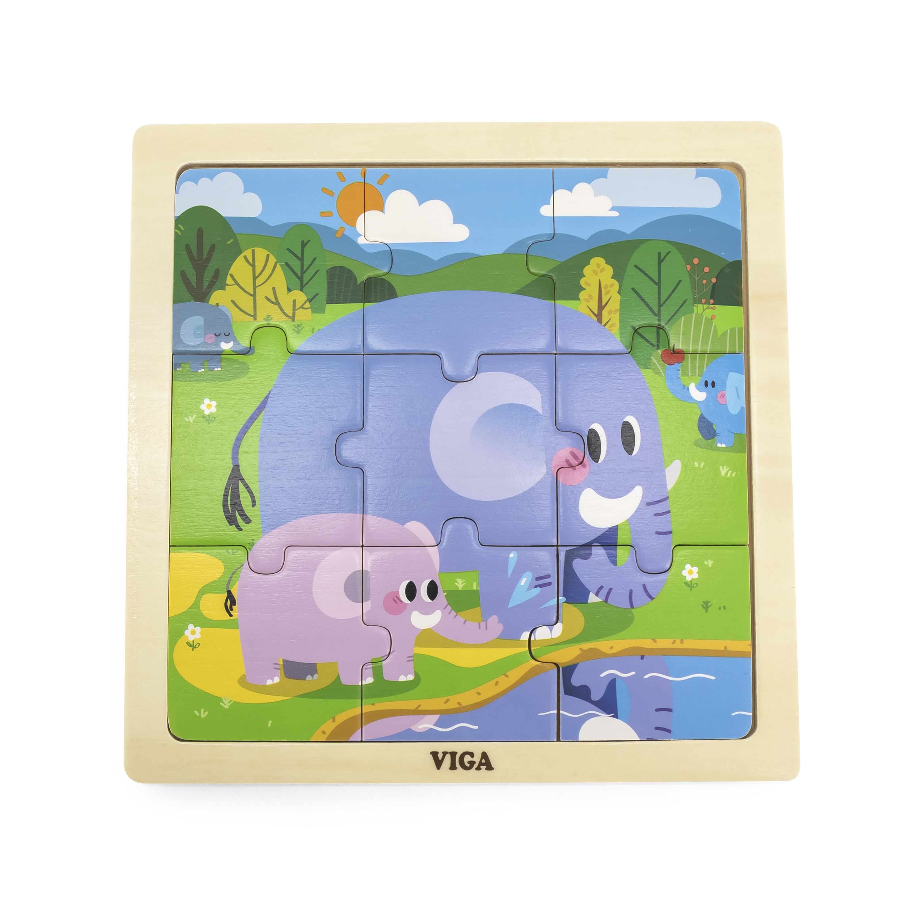 🐘 Drewniane Puzzle Słoniki – Zabawa i Nauka