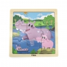 VIGA Handy Wooden Puzzle Hippos 9 pieces