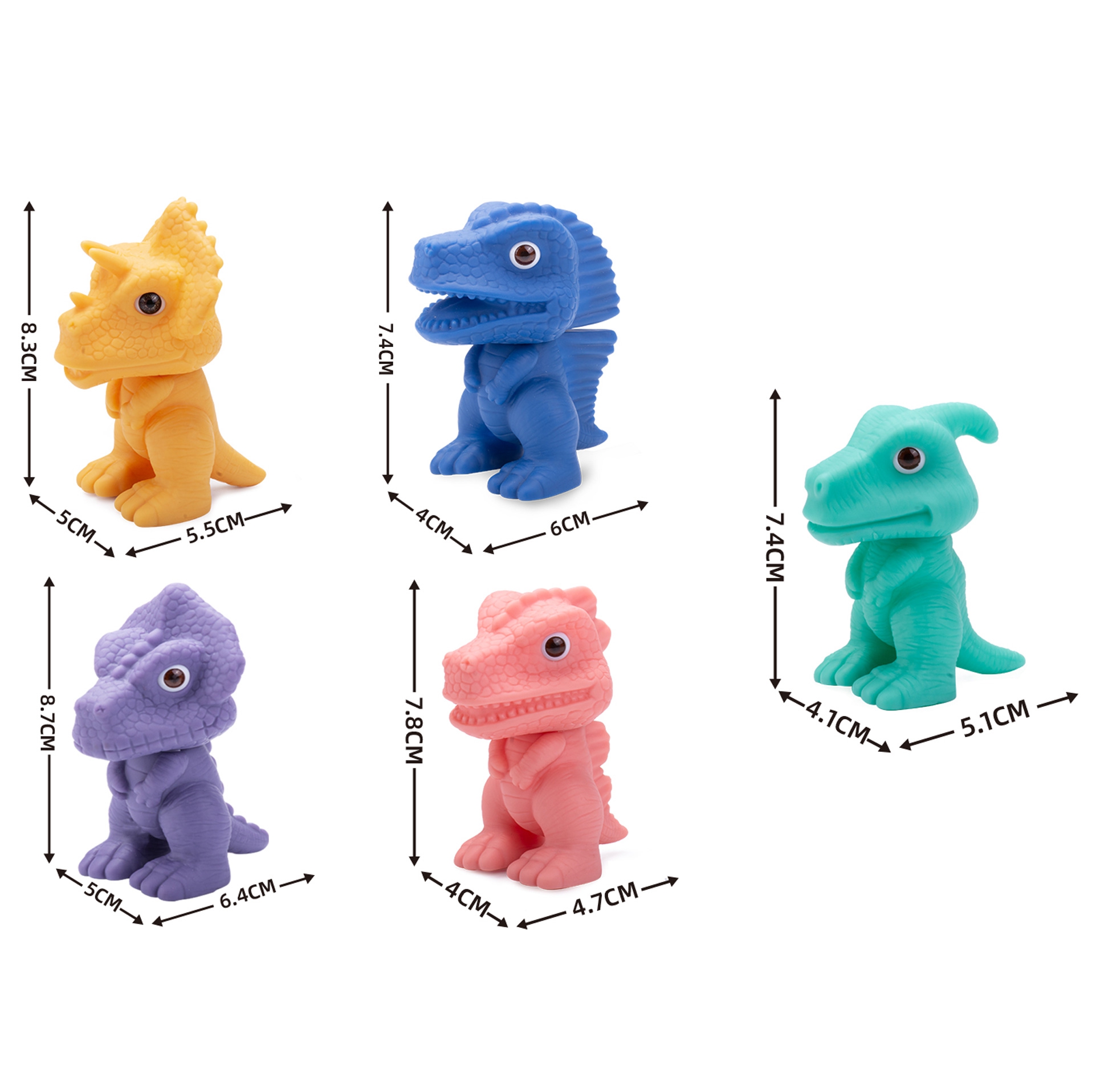 Elastyczna kostka sensoryczna sorter dla dzieci kolorowe dinozaury 6 el.