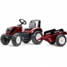 FALK Red Valtra S4 Pedal Tractor with Trailer from 3 Years of Age