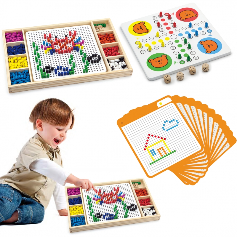 Drewniana układanka 2w1 Moziaka Chińczyk Viga Toys Montessori