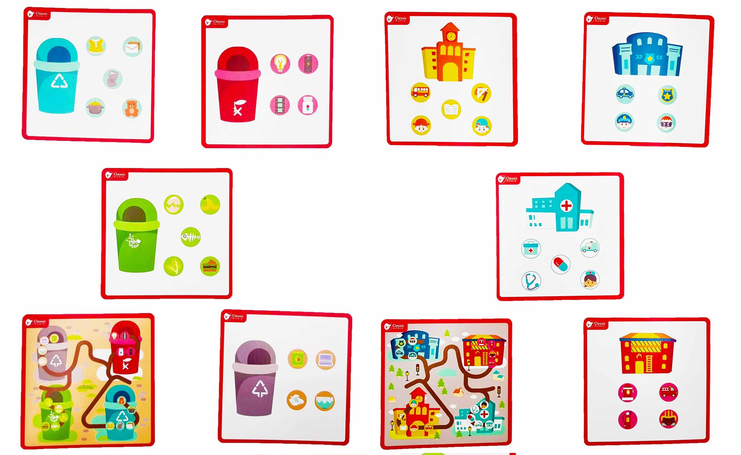 Gra logiczna 2w1 segregacja odpadów sorter miasto