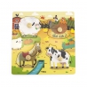 VIGA Wooden Puzzle with Pins Farm 12m+