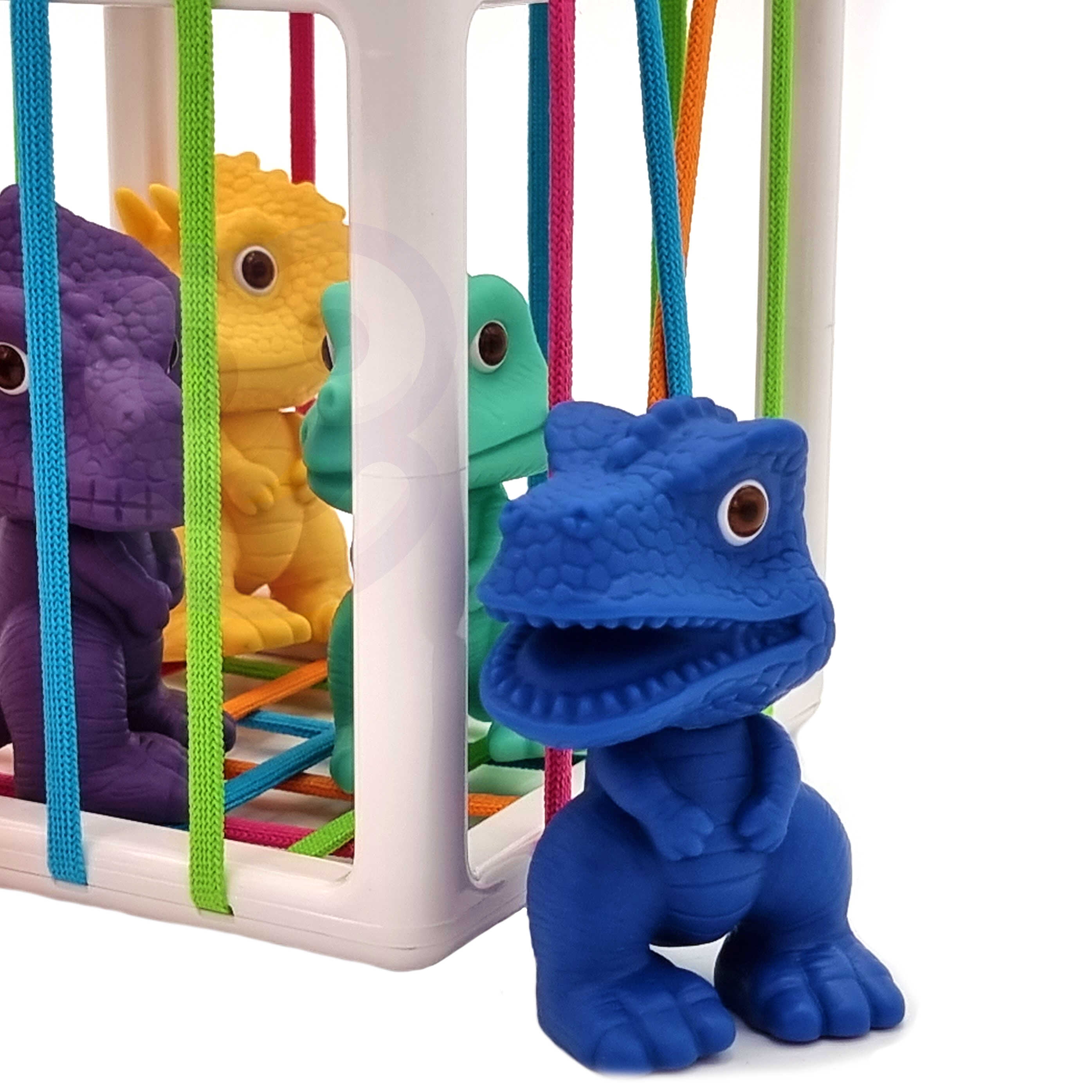 Elastyczna kostka sensoryczna sorter dla dzieci kolorowe dinozaury 6 el.