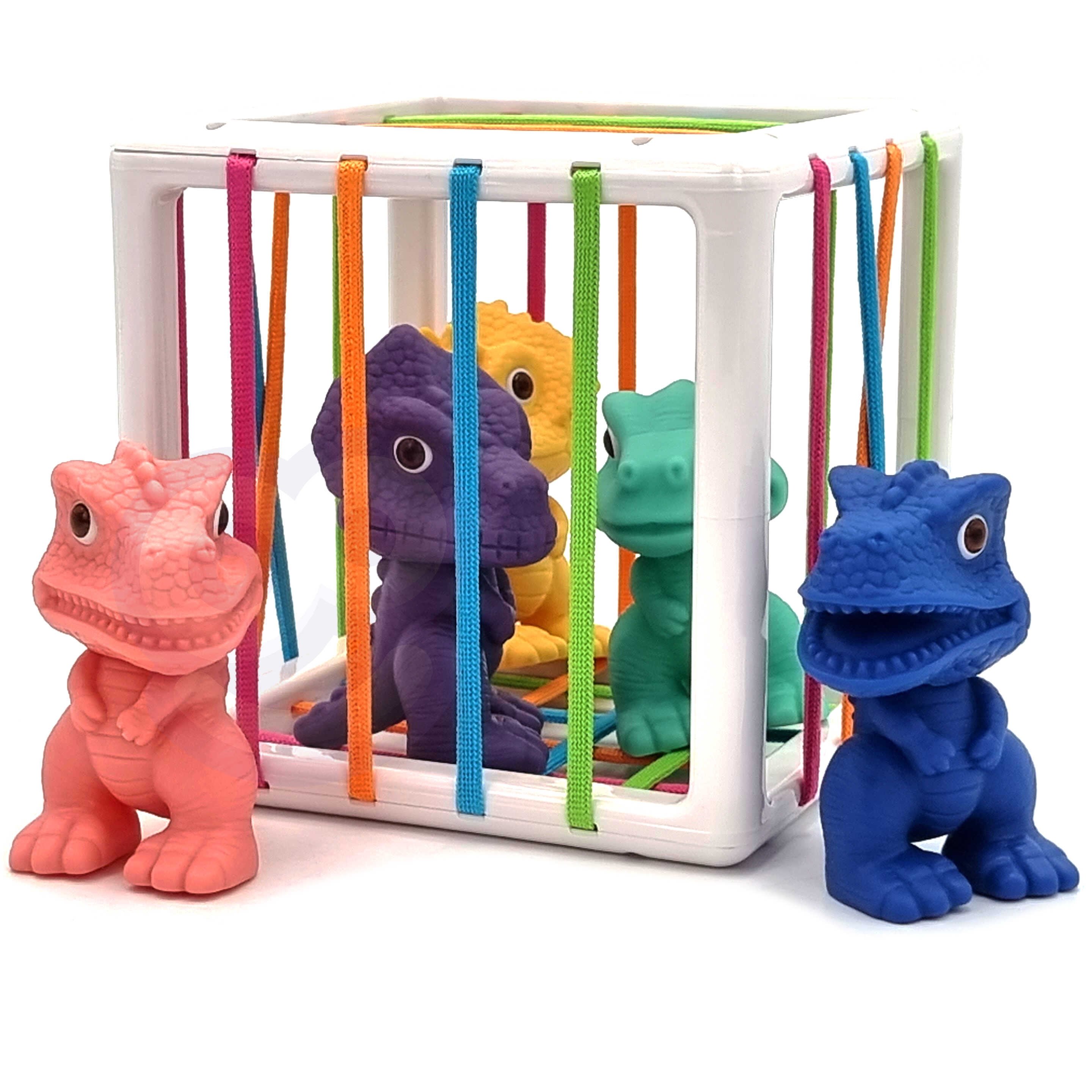 Elastyczna kostka sensoryczna sorter dla dzieci kolorowe dinozaury 6 el.