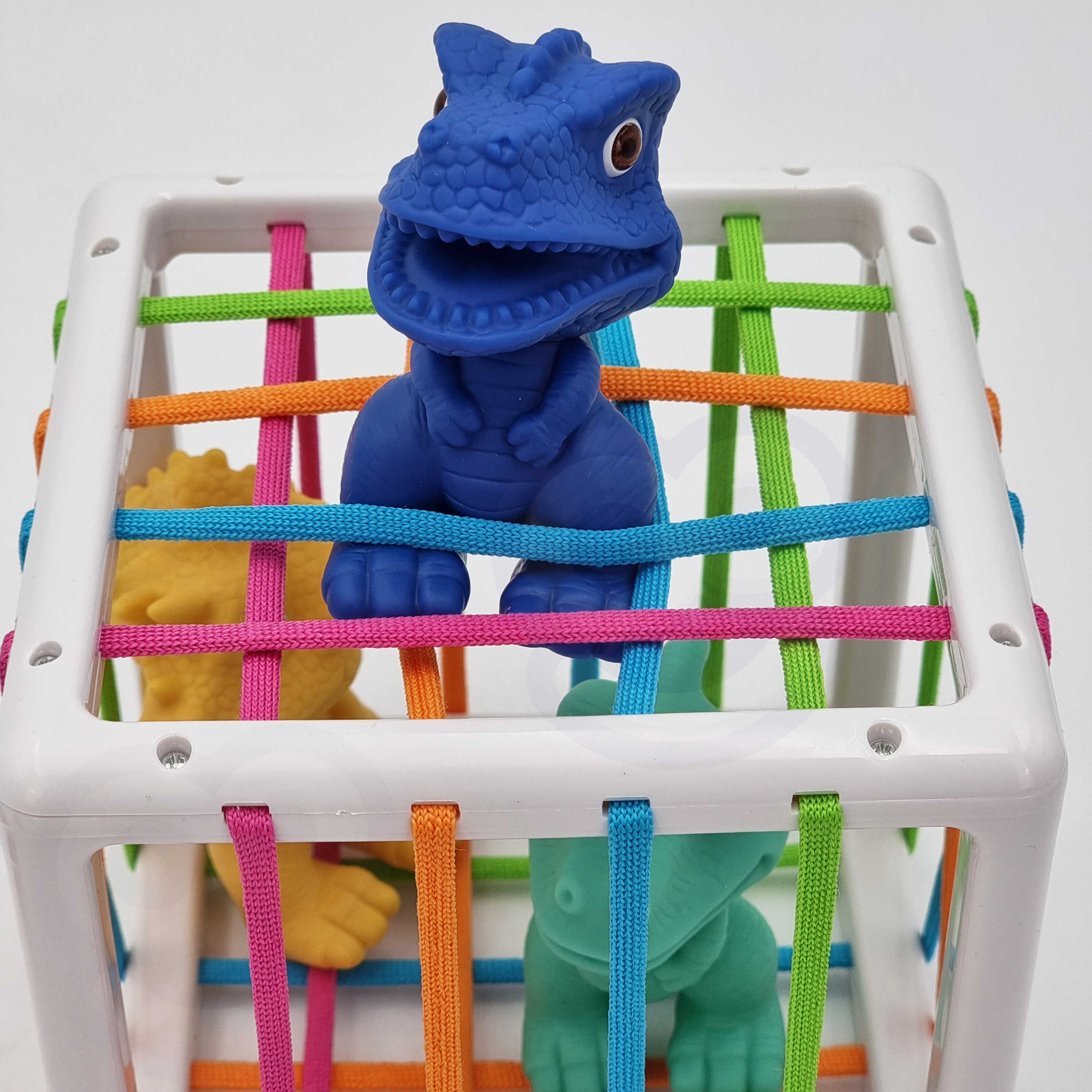 Elastyczna kostka sensoryczna sorter dla dzieci kolorowe dinozaury 6 el.
