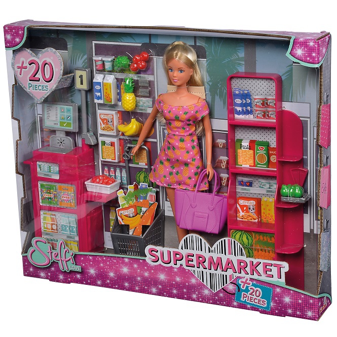 Lalka steffi w supermarkecie sklep zakupy