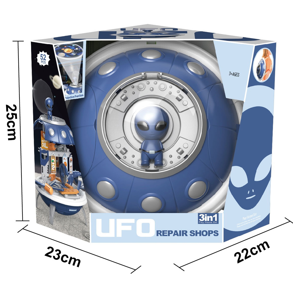 Warsztat 3w1 plecak projektor ufo 52 el.