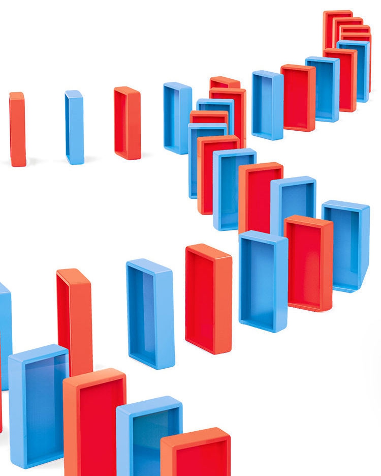 Elektryczna ciuchcia lokomotywa do klocków domino z parą 80 el.
