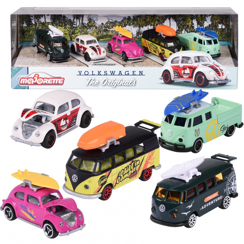 MAJORETTE Zestaw Samochodów Volkswagen Beetle 5szt