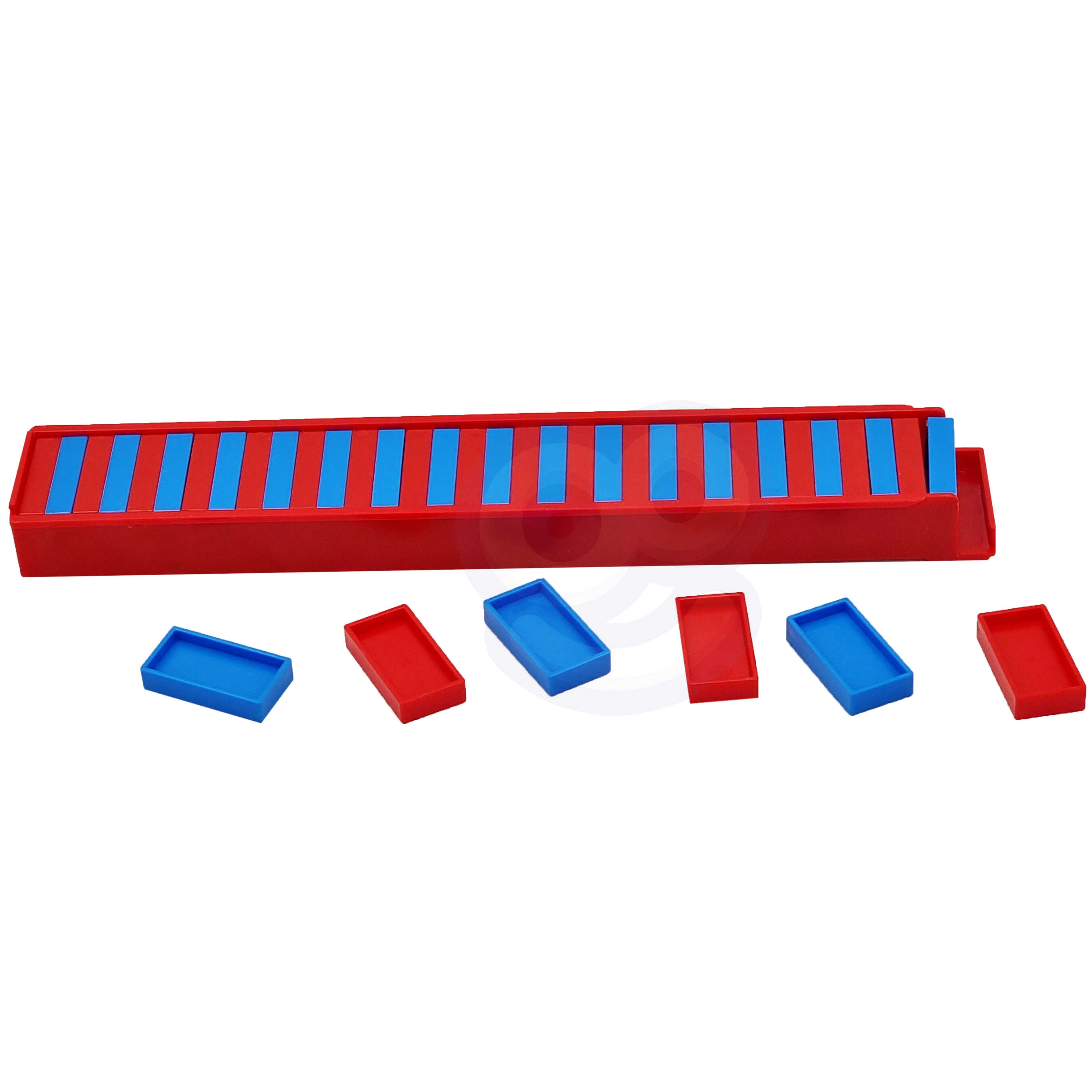Elektryczna ciuchcia lokomotywa do klocków domino z parą 80 el.