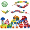 WOOPIE GREEN Wooden Stuffing Blocks Vehicles Cars 13 el.
