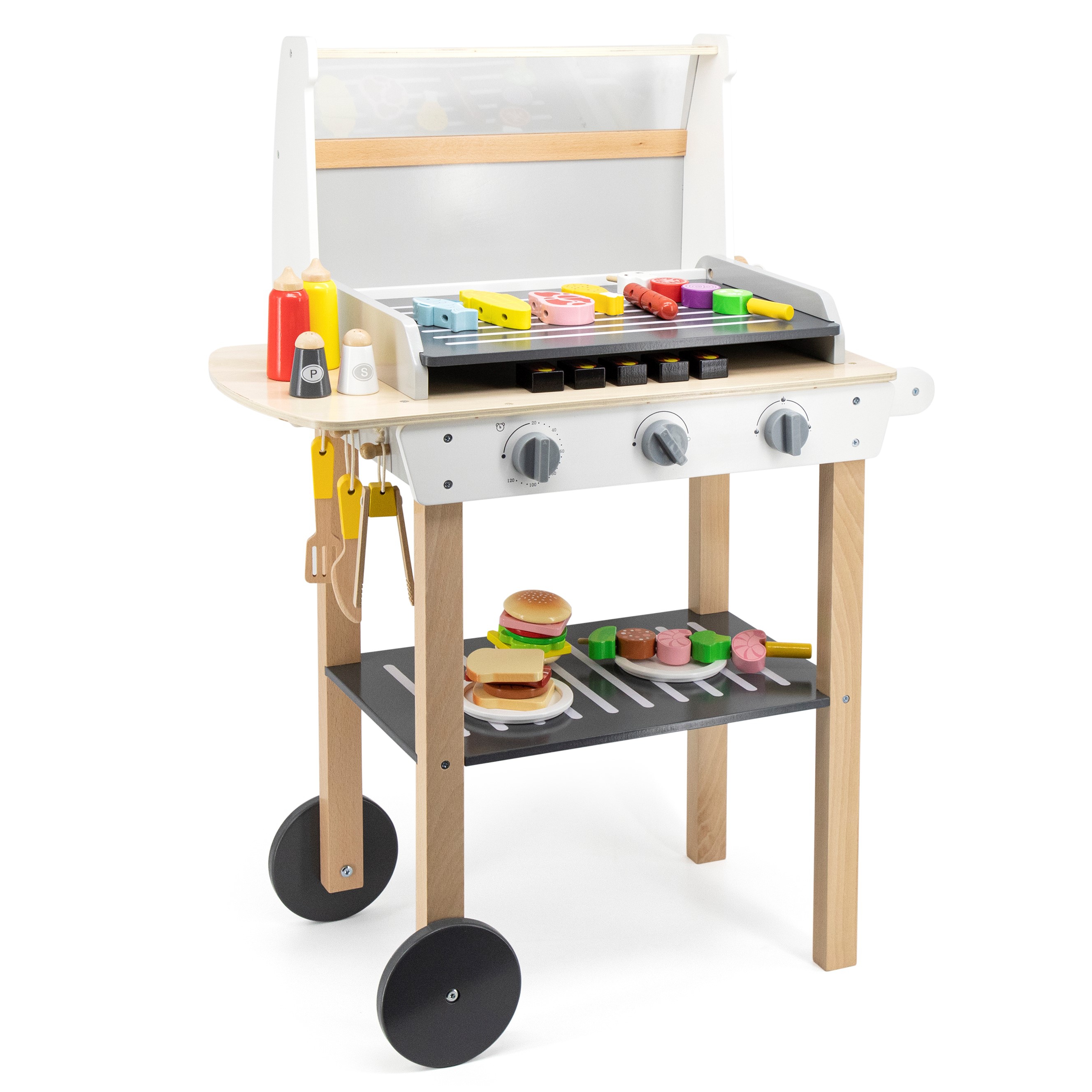 Duży drewniany grill dla dzieci + 47 akcesoriów