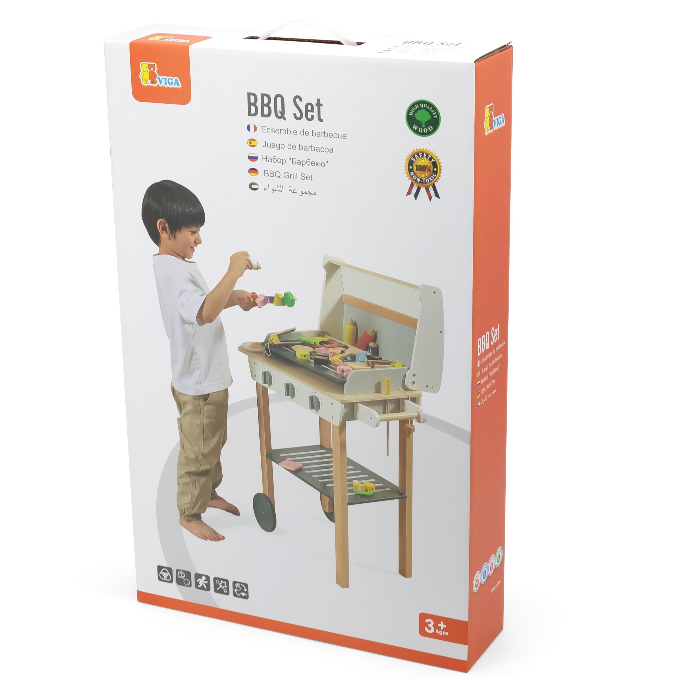 Duży drewniany grill dla dzieci + 47 akcesoriów