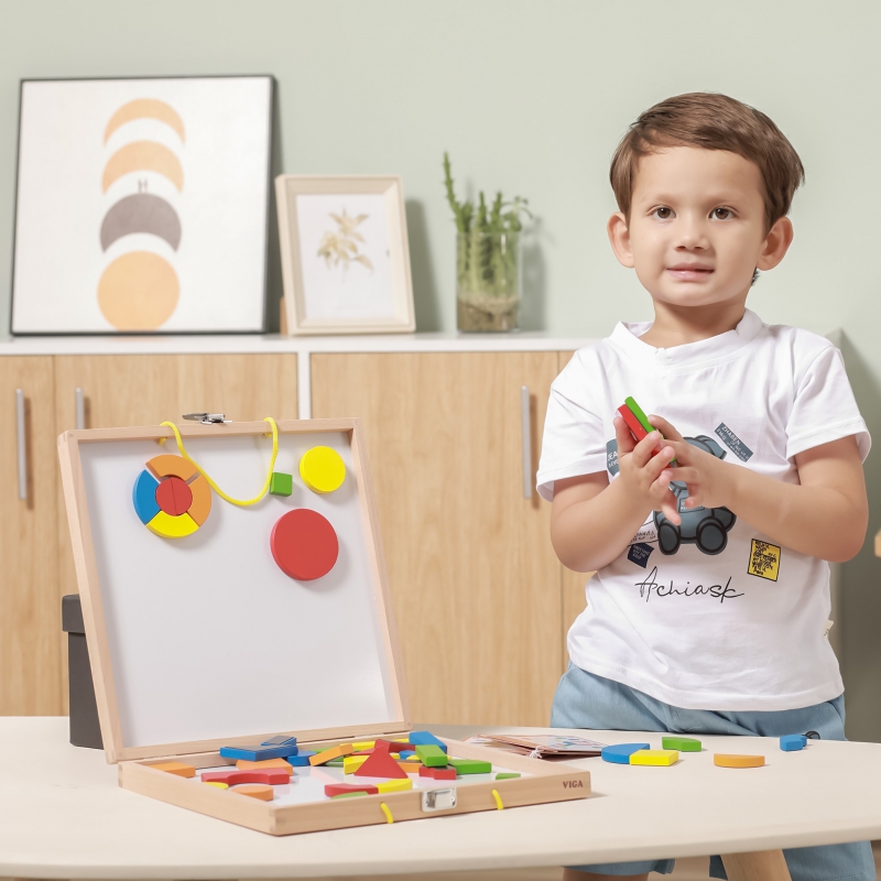 Viga Drewniana Magnetyczna układanka w walizce Montessori