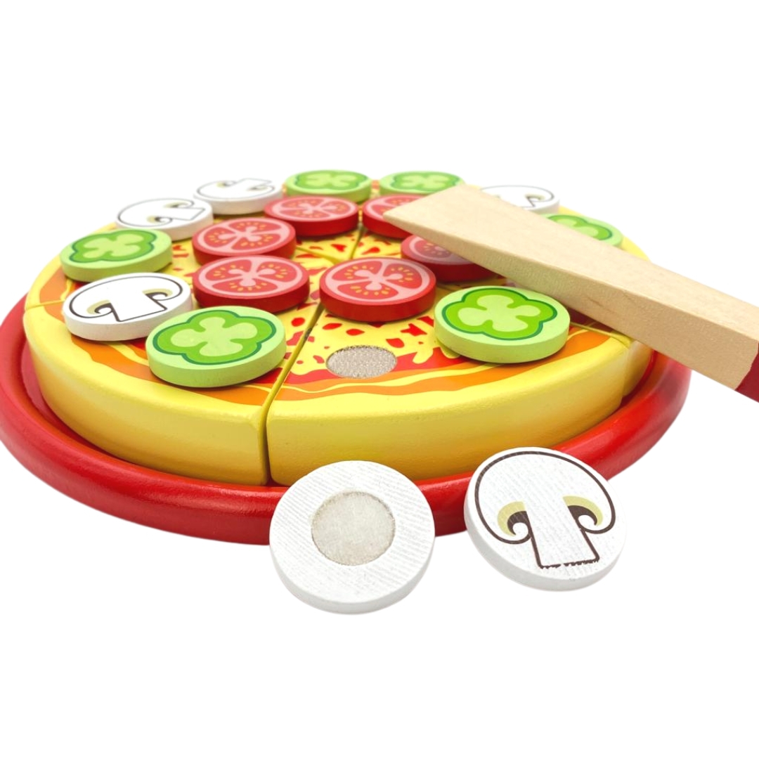 Drewniana Pizza do krojenia z dodatkami Viga Toys