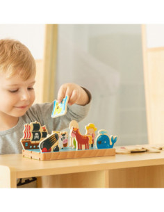 Drewniana Układanka Edukacyjna Nauka Odległosci 2w1 Viga 2