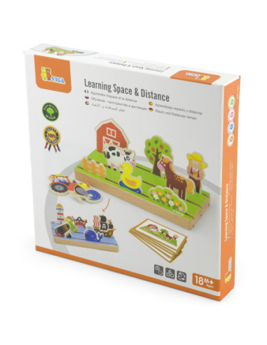 Drewniana Układanka Edukacyjna Nauka Odległosci 2w1 Viga