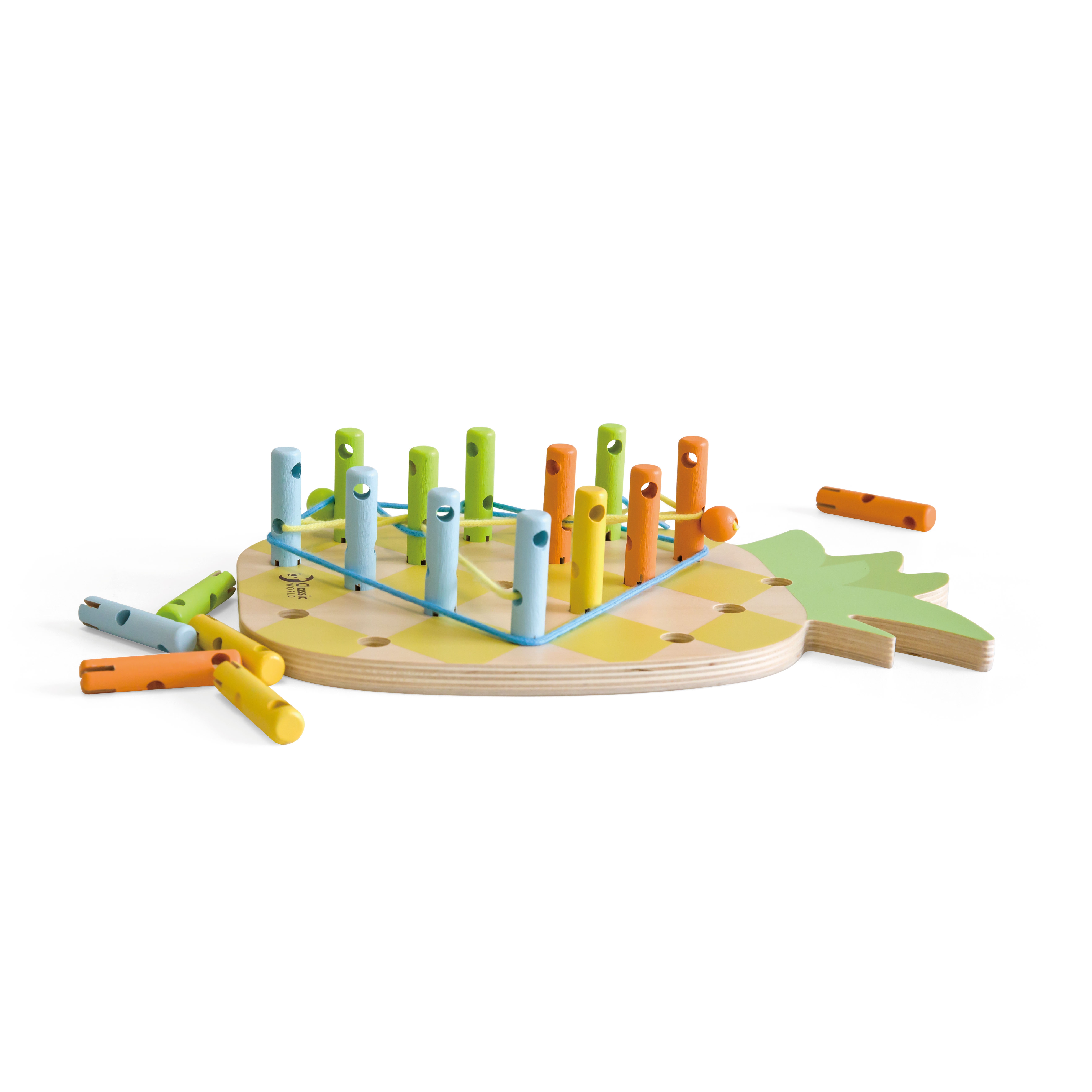 Wooden threader pineapple pegs 21 pcs.