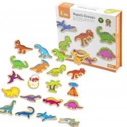 Magnesy Na Lodówkę Drewniane Dinozaury Viga Toys 20 szt