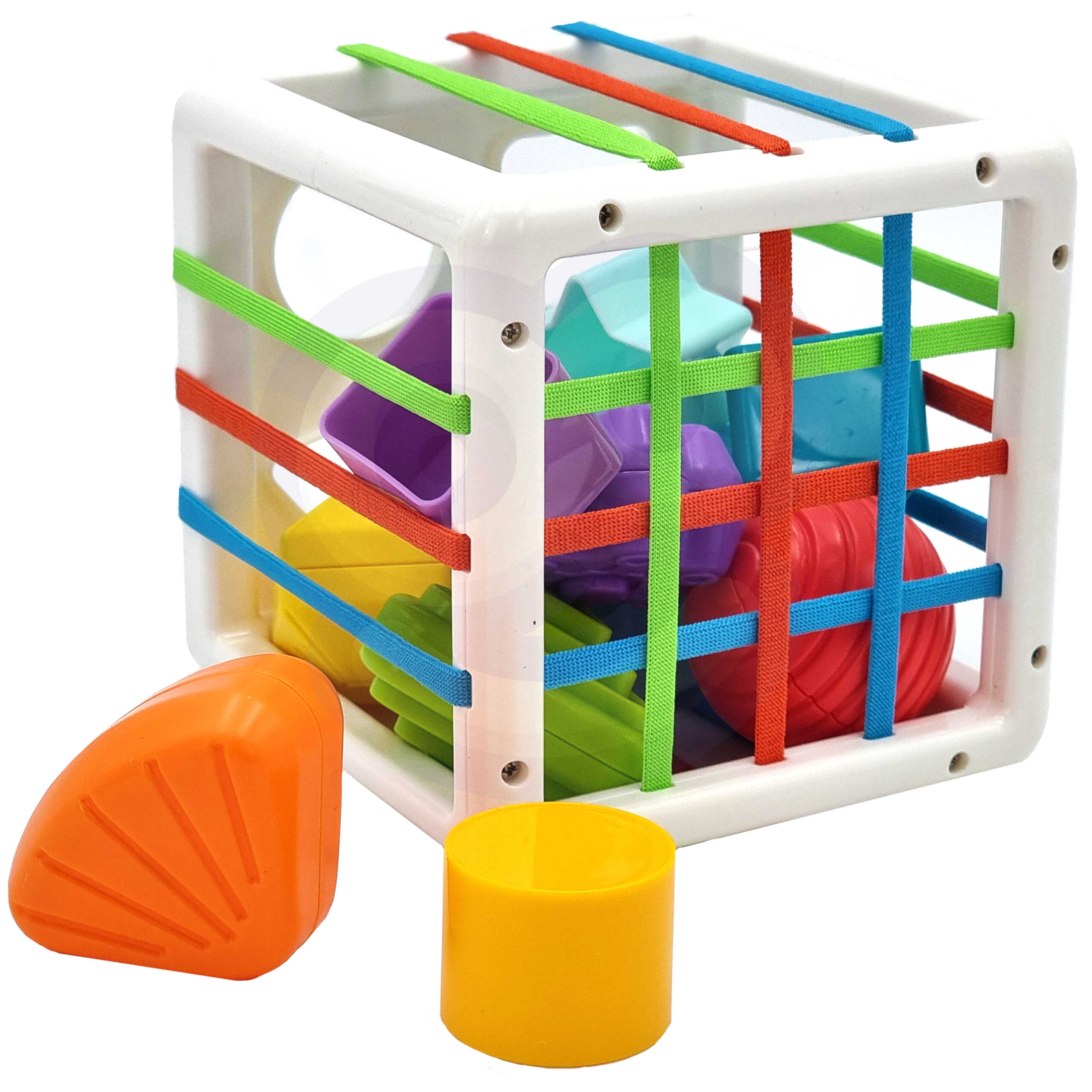 Elastyczna kostka sensoryczna sorter dla dzieci kolorowe kształty 11 el.