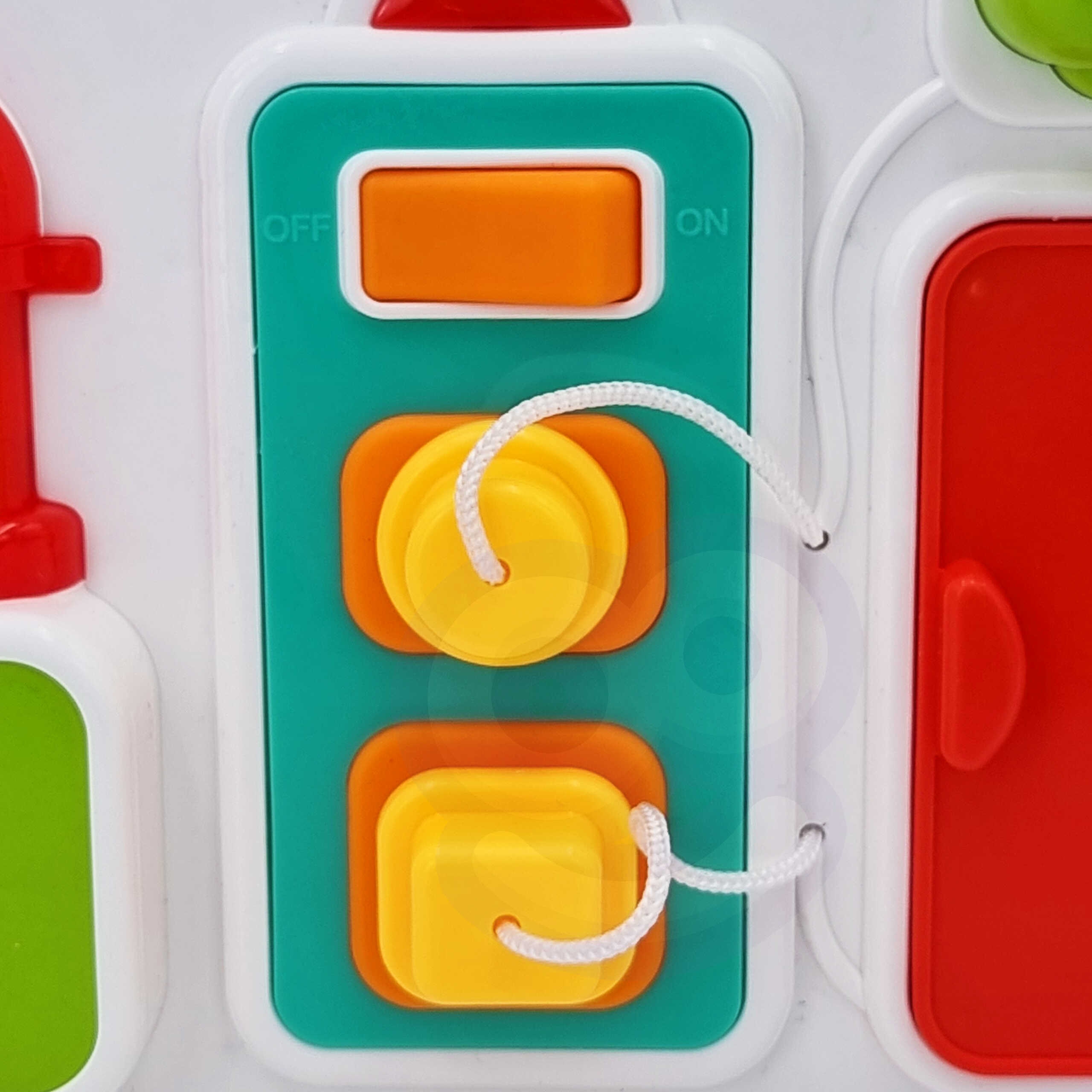 Tablica manipulacyjna kuchnia zegar z efektami dźwiękowymi i świetlnymi montessori