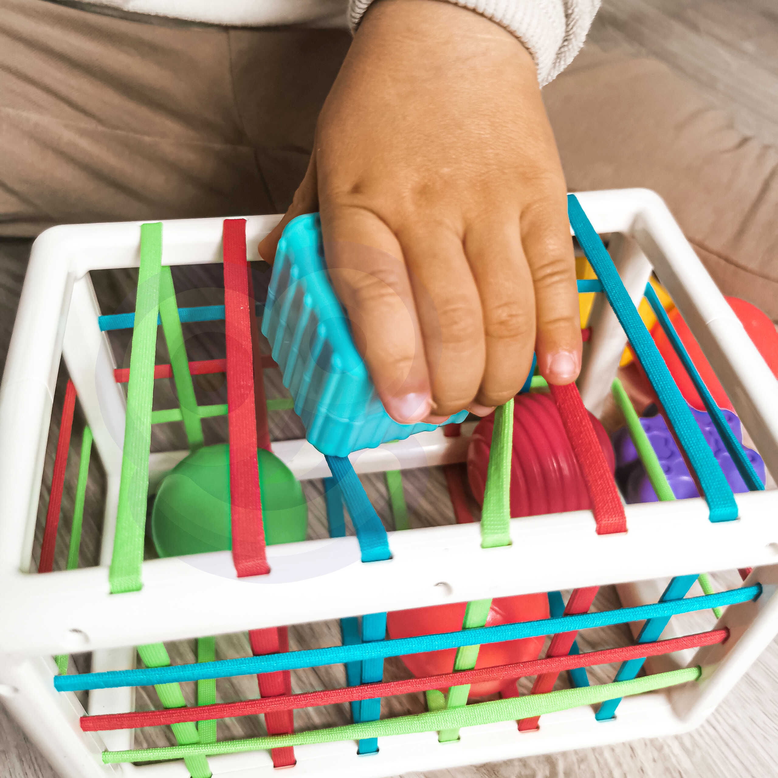 WOOPIE BABY Elastyczna Kostka Sensoryczna Sorter dla Dzieci Kolorowe Kształty 13 el.