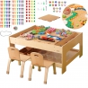 MASTERKIDZ Wooden Educational Table + STEM WALL ACCESSORIES + 135 Blocks