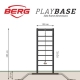 BERG Plac Zabaw PLAYBASE z Ścianą Wspinaczkową, Huśtawką Gumową i Drążkiem Monkey Trapez