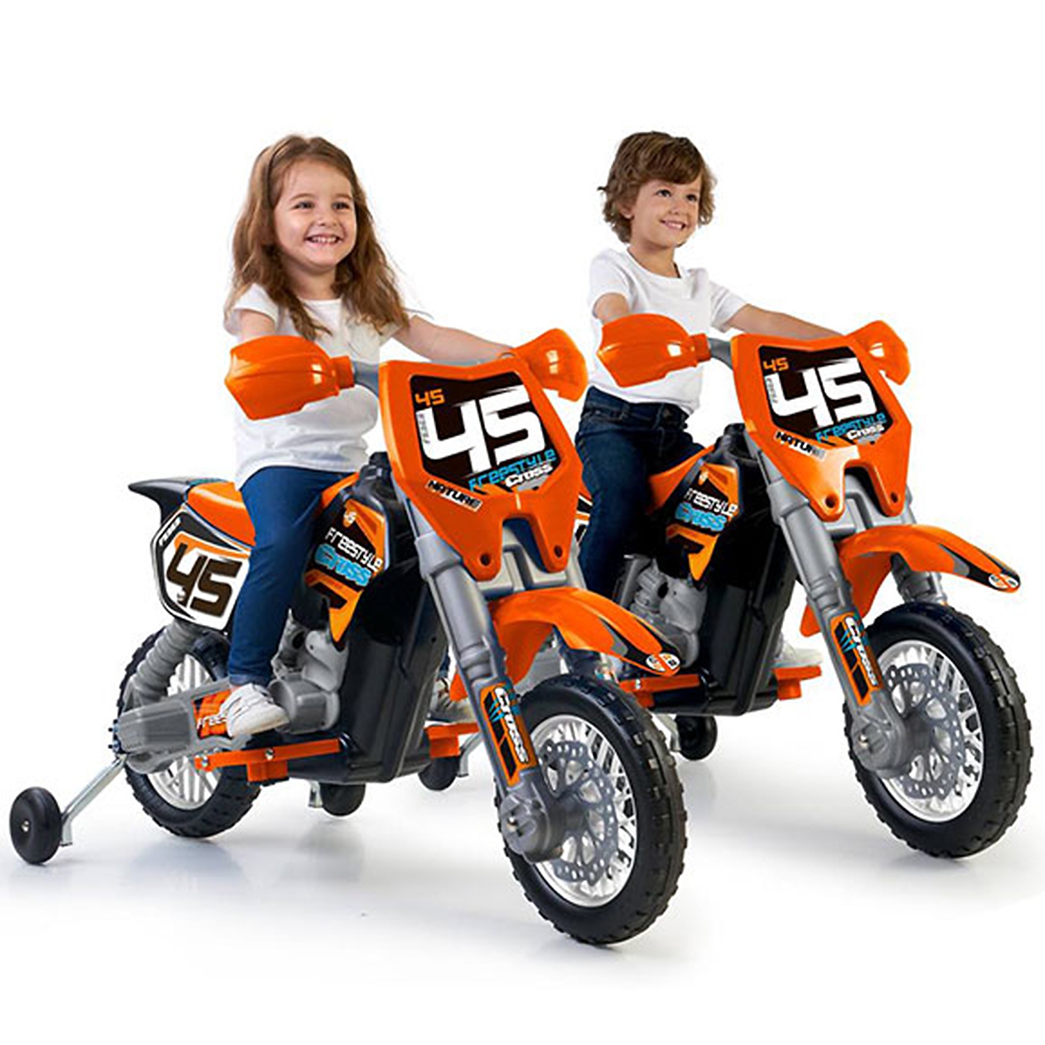 Motocykl cross pomarańczowy na akumulator 6v dla dzieci