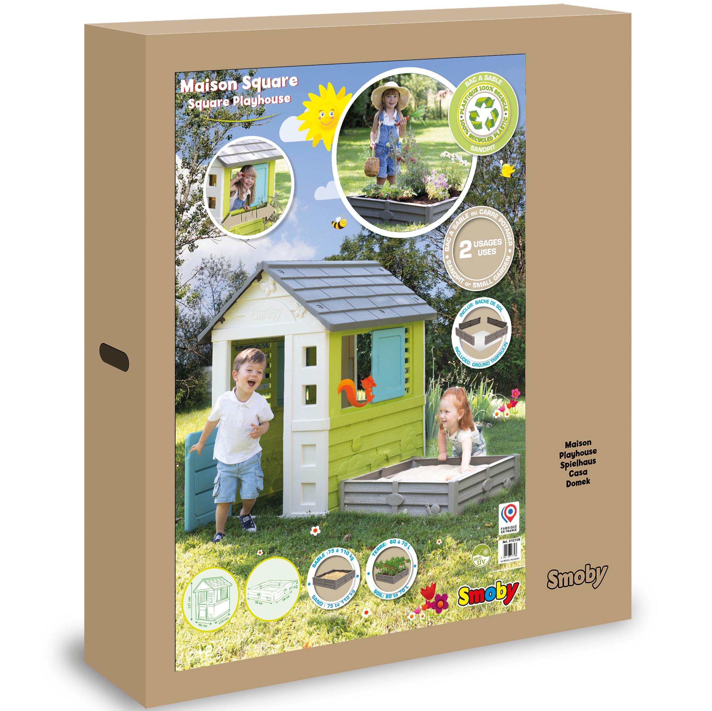Domek ogrodowy zielony + piaskownica