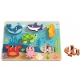 TOOKY TOY Drewniane Puzzle Świat Morza Montessori Rybki Żółwik Dopasuj Kształty