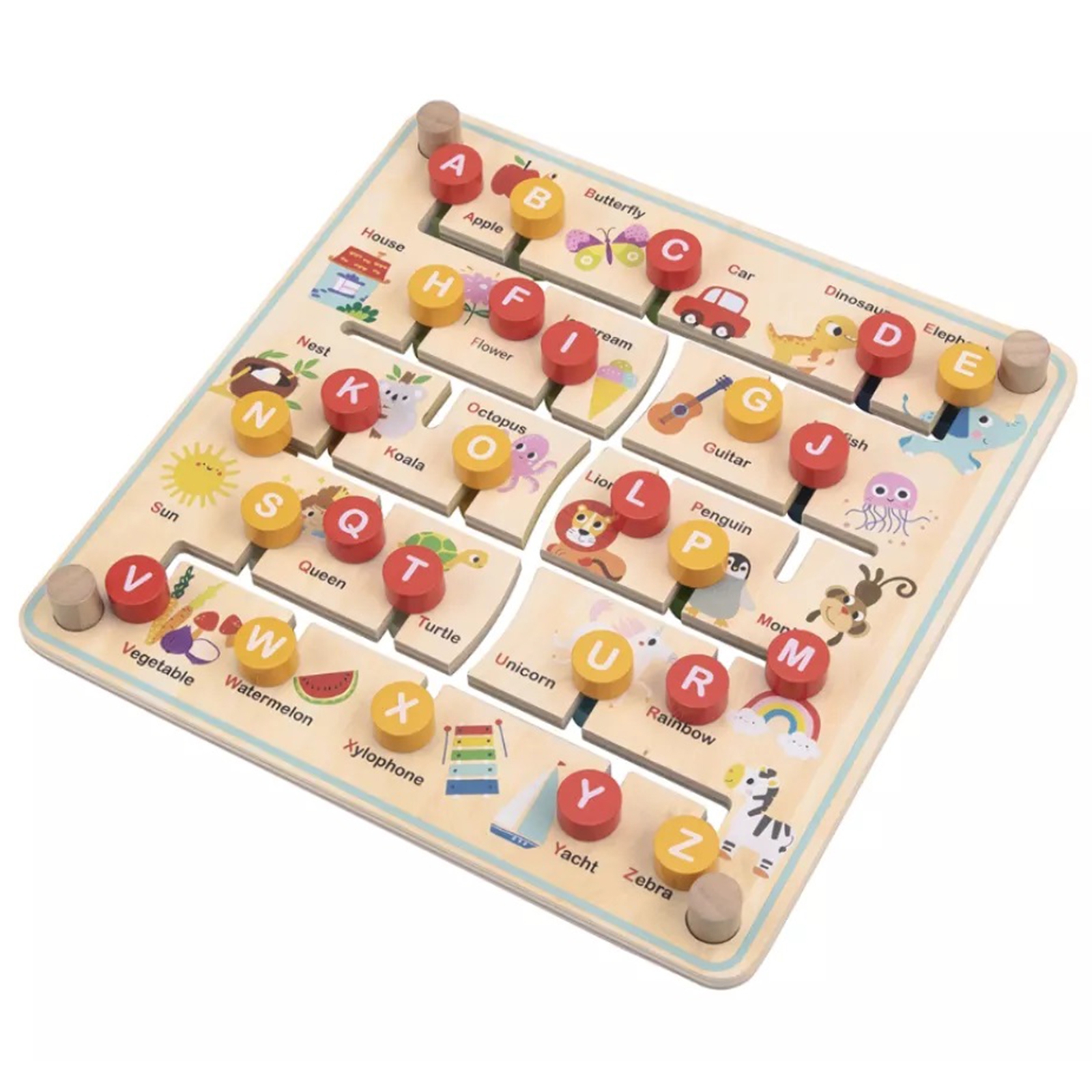 Interaktywna tablica edukacyjna sorter montessori zwierzątka i alfabet