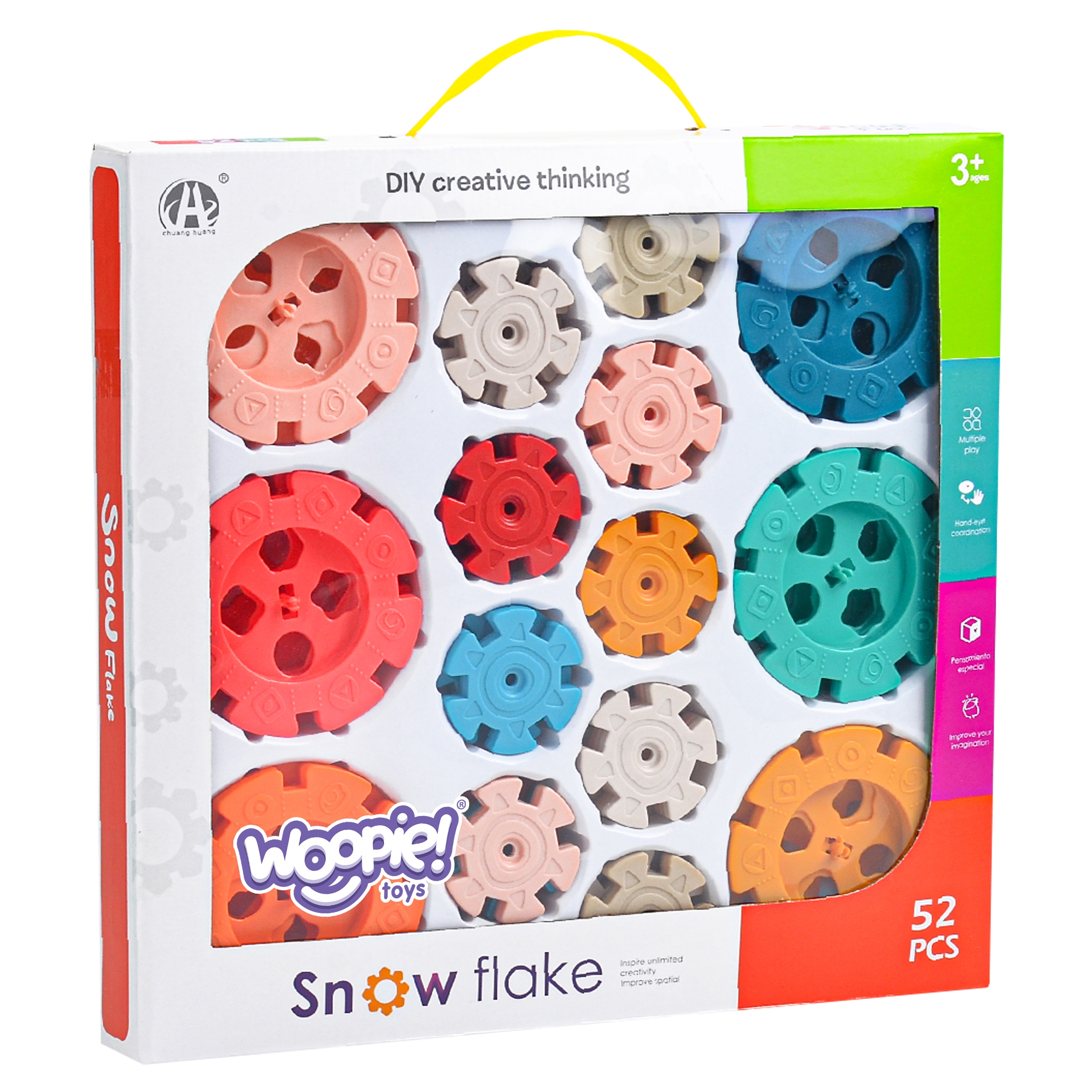 Klocki konstrukcyjne wafle jeżyki 52 el.