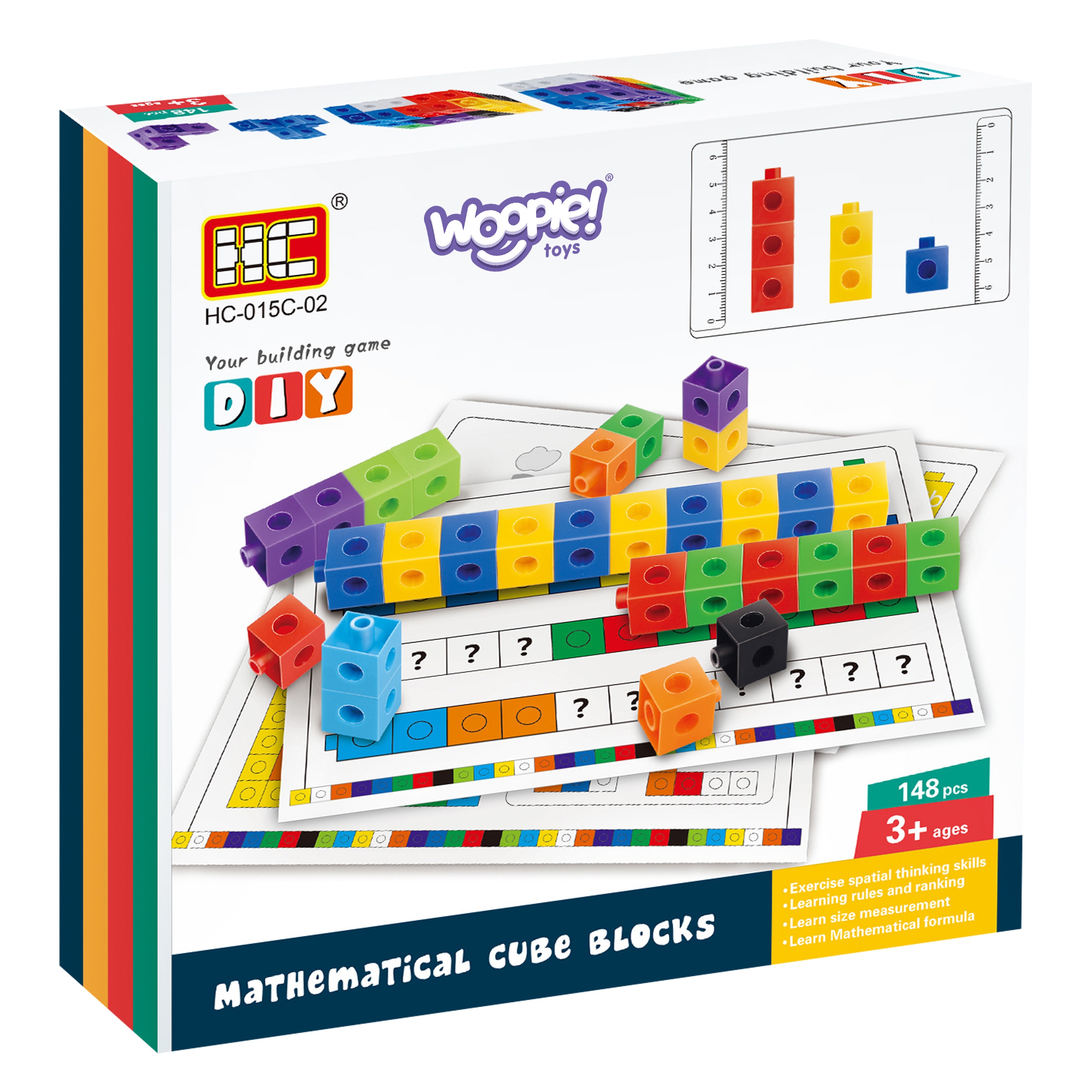 Gra układanka matematyczna klocki konstrukcyjne + wzory 148 el.
