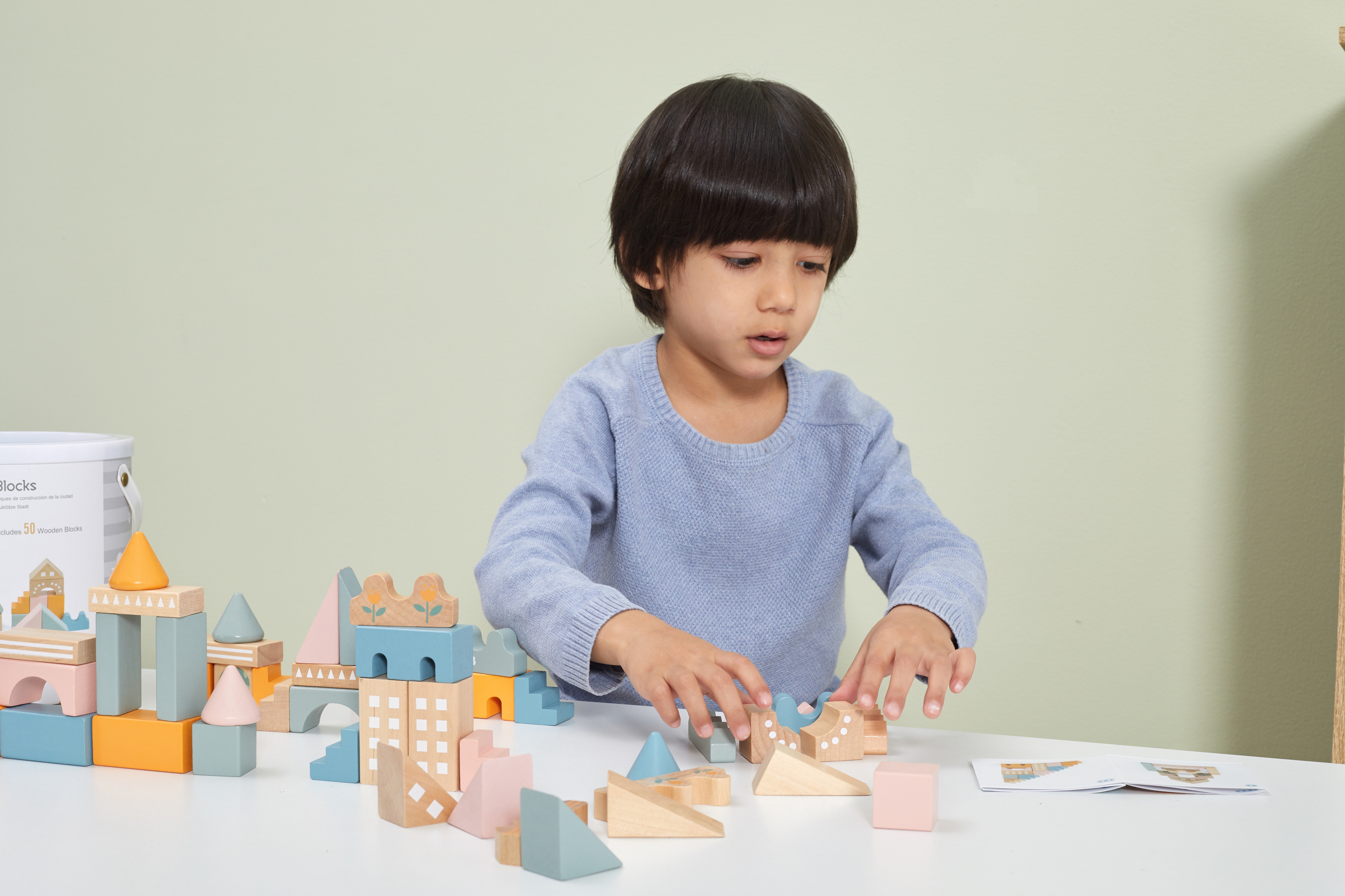 Polarb drewniane klocki bloki miejskie 50 elementów montessori
